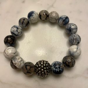 Simon Sebbag grey toned stretch bead  bracelet